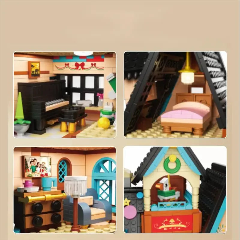 Starry Cottage Building Block Set for Kids, ABS Plastic Indoor Decoration Toy